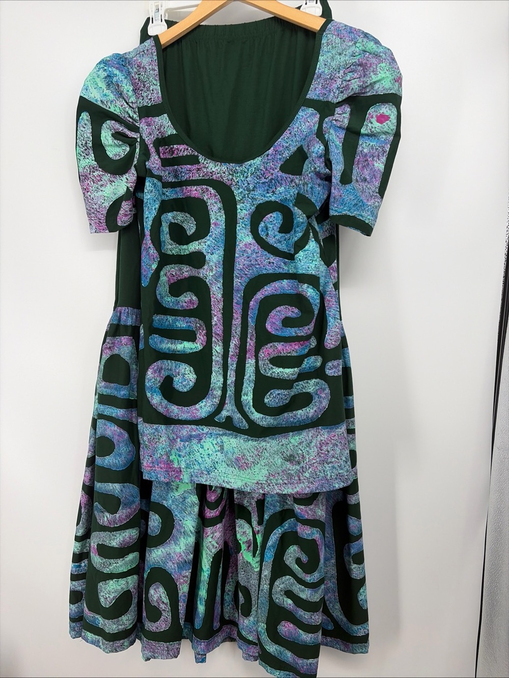 Pacific Islands Art PIA Tahiti Art Maohi 2 Piece Skirt & Top Dress 2XL Puletasi